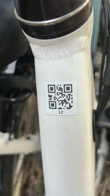 QR-Code auf Fahrradrahmen